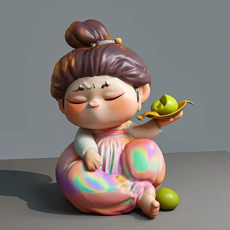 Tang Dynasty Beauty Ladies Tang Dynasty Ladies Tang Dress Beauty Ornaments Hand-held 3d model