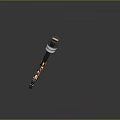 Black Gold Robotic Arm With Silver Details Claw Hand And Orange Rings On Dark Background
