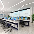 modern monitoring room 3d model