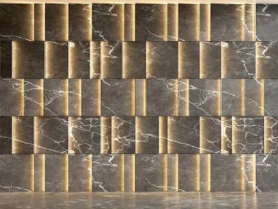 Elegant Modern Marble Background Wall With Panel Design And Glossy Finish 3d model
