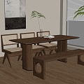 Modern Dining Table Chair Combination Dining Table Chair 3d model