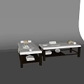 Comfortable White Massage Bed With Wooden Frame Folded Towels Tray And Teapot On Top