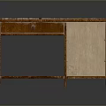 Single Drawer Wooden Dining Table With Patterned Tabletop And Open Lower Shelf