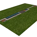 Charming Garden Ornaments Featuring Rectangular Water Feature Green Lawn and Paved Areas