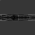 Detailed Warship Model With Grey Hull Red Bottom Turrets And Mast