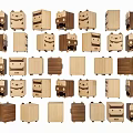 Various Wooden Bedside Tables With Different Designs And Natural Wood Tones