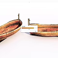 Vintage Wooden Boats with Traditional Handcrafted Hulls and Red Interior Details