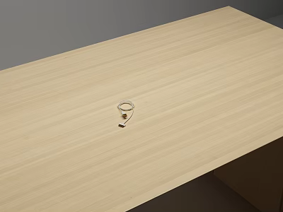 Modern Wireless Earbuds Placed On Wooden Table Surface For Music Listening Experience 3d model