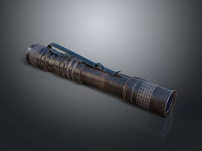 Vintage Metal Flashlight With Retro Design And Durable Construction For Daily Use 3d model
