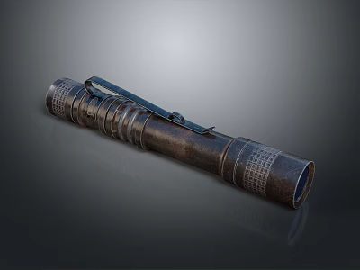 Vintage Metal Flashlight With Retro Design And Durable Construction For Daily Use 3d model