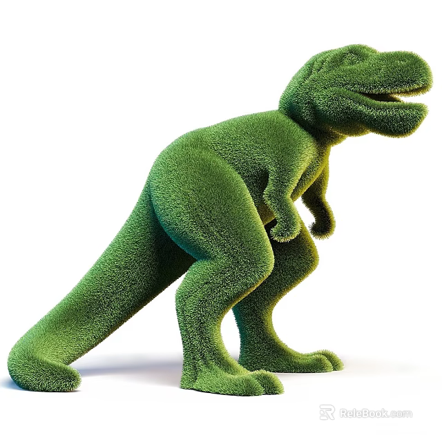 Cute Green Dinosaur Plush Toy with Soft Texture and Standing Pose Design 3d model