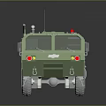 Green Military Heavy Duty Vehicle With Multi Wheel Drive And Flatbed Cargo Structure