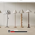 Middle ancient floor lamp 3d model