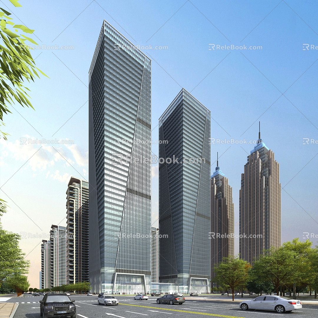 Modern High-rise Office Building Office Complex 3d model