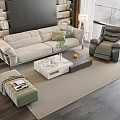 Modern sofa coffee table combination 3d model