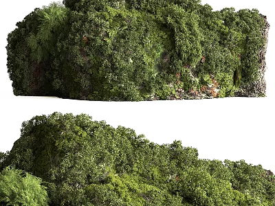 Lush Greenery Covered Garden Ornament With Diverse Plants And Fresh Foliage 3d model