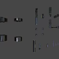 Modern Weapon Components With Scope Barrel Magazine Bipod And Mounting Parts
