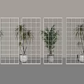 Modern Transparent Glass Partitions With Various Grid Designs For Interior Decoration