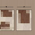 Modern Color Block Abstract Hanging Painting 3d model