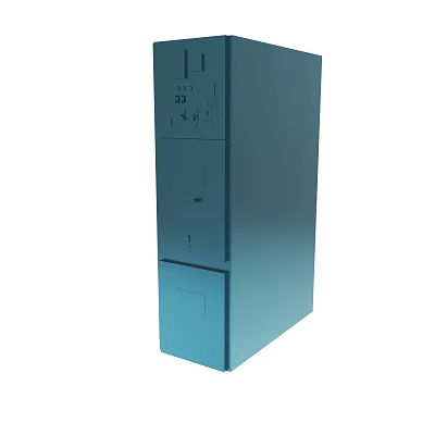 Modern Blue Storage Cabinet With Door And Drawers Sleek Design 3d model