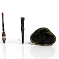 Traditional Sculpture Carving Tools With Chisel Brush And Stone Block
