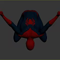 Spider-Man Dynamic Crouching Stance With Red And Blue Suit And Outstretched Arms
