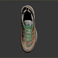 Nike Air Max Sneakers With Beige Orange Blue Upper Green Laces And Air Cushion Sole
