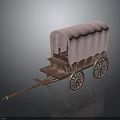 Vintage Carriage With Pink Canvas Cover Wooden Wheels And Classic Design
