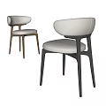 Modern Dining Chairs With Plush Seats And Wooden Legs In Two Tone Design