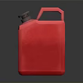 Red Gasoline Can With Red Handle And Black Cap Isolated On Gray Background