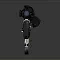 Modern Sniper Rifle With Sniper Scope Yellow And Blue Components