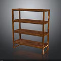 Wooden Four Tier Open Shelf Unit For Home Storage And