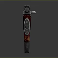 AK Assault Rifle With Red Wooden Stock Grip Black Magazine And Metal Components