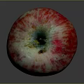 Fresh Red And White Striped Apple With Shiny Surface And Vibrant Color