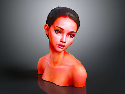 3D Game and Movie Character Female Bust With Realistic Skin and Smooth Facial Features 3d model