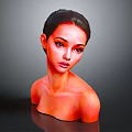 3D Game and Movie Character Female Bust With Realistic Skin and Smooth Facial Features