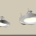 Modern White Chandeliers With Unique Curved Design For Ceiling Interior Lighting 3d model