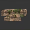 Modern Rock Landscape Decor With Green Plants And Mossy Stone Surfaces