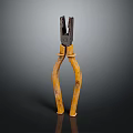 Worn Old Pliers With Black Jaws And Yellow Handles As Hardware Tool