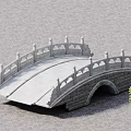 Ancient Architecture Stone Bridge Featuring Carved Railings Arched Design Stone Pavement And Green Tree