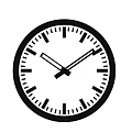Round Wall Mounted Clock With White Dial Black Hands And Minimalist Design