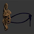 Golden Decorative Mask With Intricate Swirl Patterns For Home Living Decor