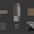 Architectural Models With Various Shapes Including Tower Rectangular And Pyramid Structures