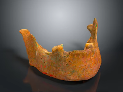 Ancient Orange Spotted Pottery Relic Featuring Irregular Shape And Rough Texture 3d model