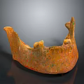 Ancient Orange Spotted Pottery Relic Featuring Irregular Shape And Rough Texture