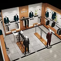 Men's Clothing Store Interior With Suits Display Racks And Fashion Mannequins