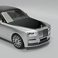 Luxury Sedan with Silver Body Black Roof Classic Grille and Multi Spoke Wheels
