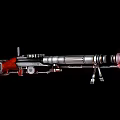 Futuristic Sci Fi Energy Weapon With Red Glowing Parts And Tripod Stand