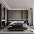 Modern Bedroom Interior Design With Wooden Walls Large Bed And Floor to Ceiling Windows