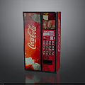 Red Coca Cola Vending Machine With Beverage Selection And Digital